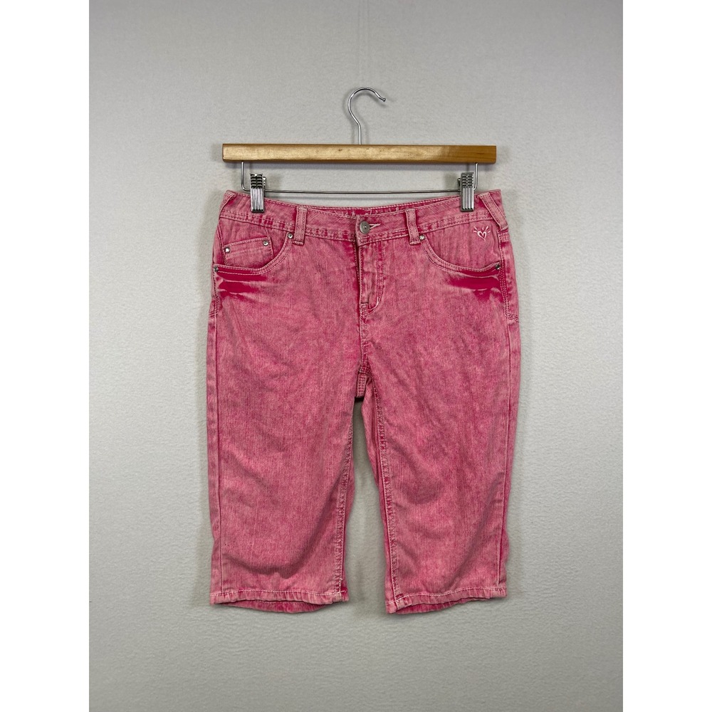 Y2K Kidcore Justice Girls 14R Pink Acid Wash Simply Low Bermuda Denim Shorts